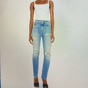 Mother Denim Jeans High Waisted Rider Skimp Fray in Indecent Exposure Size 29